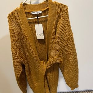 Zara Yellow Chunky Knit Cardigan